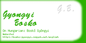 gyongyi bosko business card